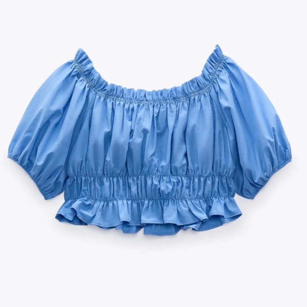 Zara Poplin Crop Top